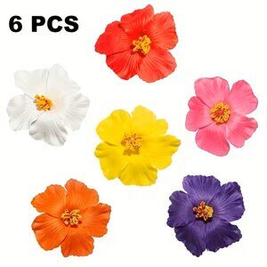 6pcs of hibiscus flower hairclips Barrettes hairpins Z144
